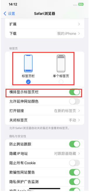 庐江苹果手机维修分享Safari浏览器如何切换标签栏位置 